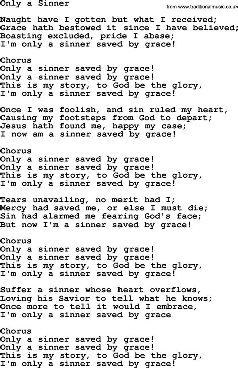 song of a sinner lyrics